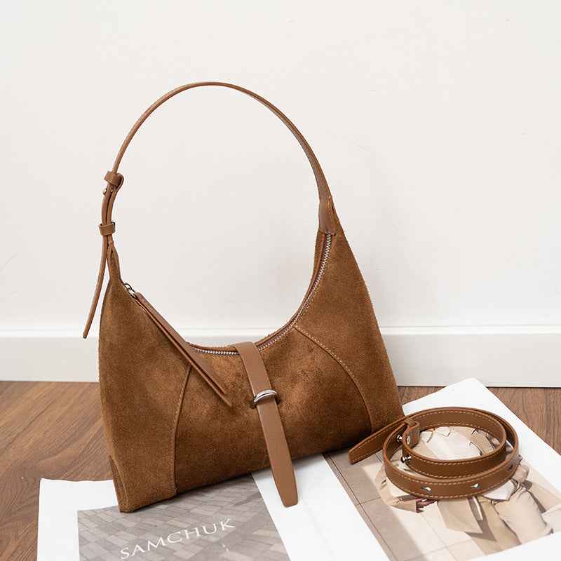 Korean-style Womens Commuter Shoulder Bag With A Textured Cross-body Design