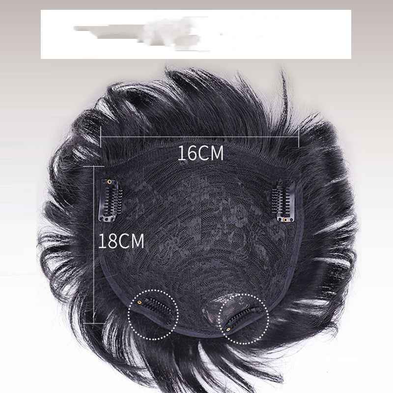 Real Bald Hair Covering White Hair Breathable Wig