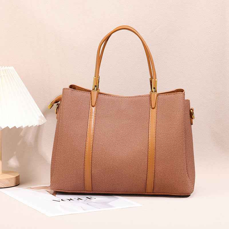 Sophisticated Womens Commuter Bag Spacious Solid-color Tote With A Light-luxury Premium Texture