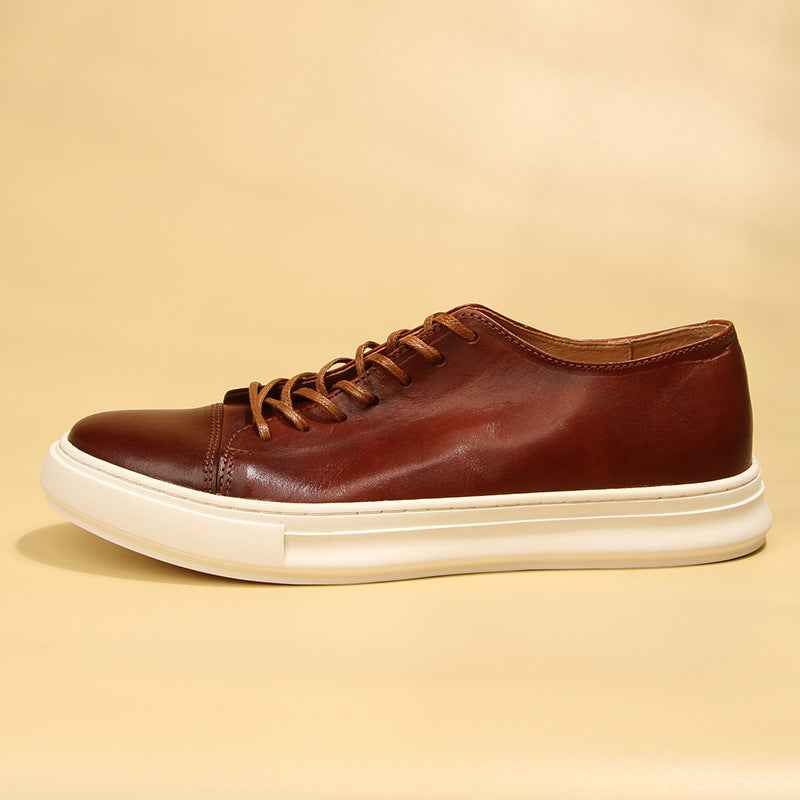 Horse Skin Washed Vintage Casual Leather Shoes