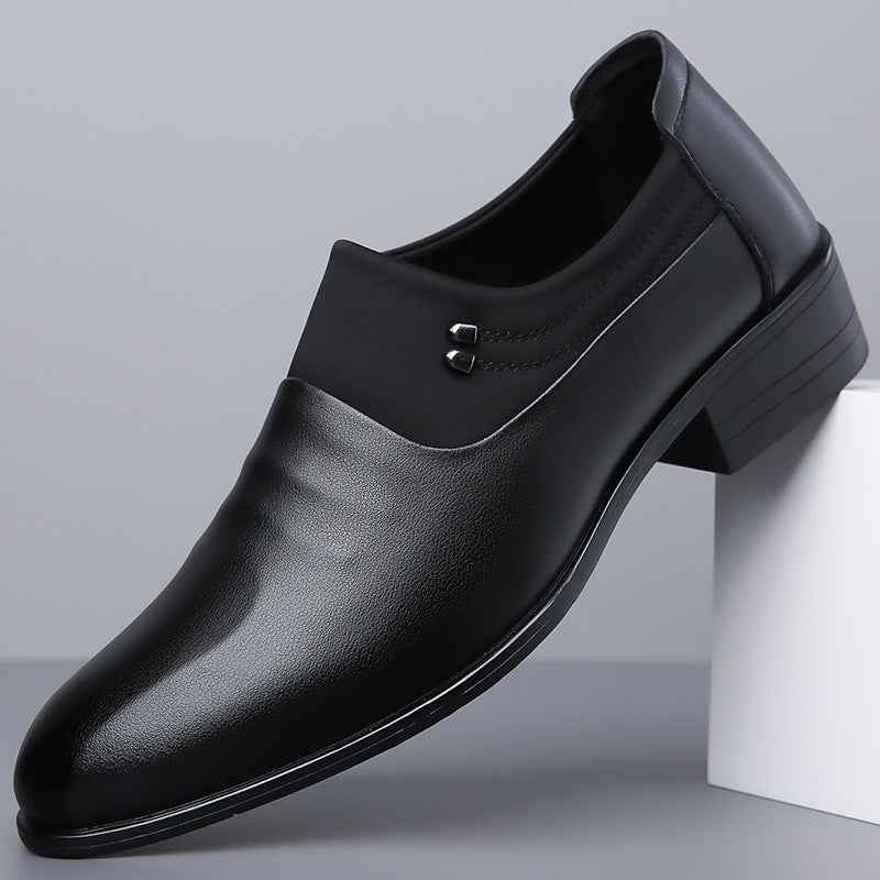 Men's British Business Soft Leather Pointed Toe Youth Leather White Shoes Pumps