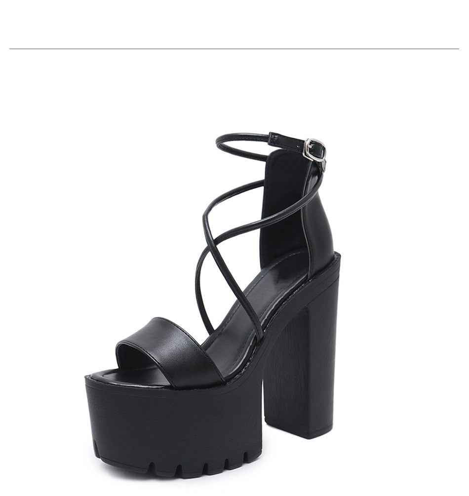 Nightclub Dj Bar Performance Shoes Cross Strap Sandals For Women