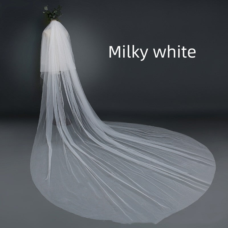 Bridal Wedding Veil Widened Tail by Mirlaine Univers