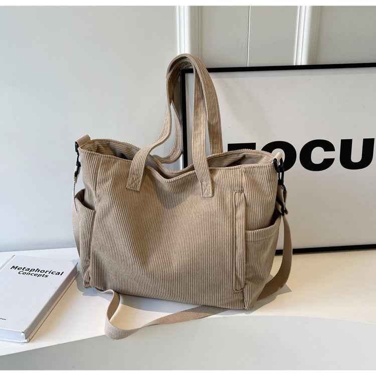 Corduroy Crossbody Bag For Commuting Large Capacity