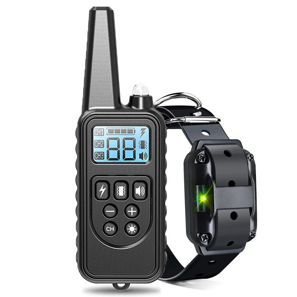 Electric Dog Training Collar Detachable Bark Rechargeable Anti Barking Shock Vibration Collar for All Dogs Pet with Clicker