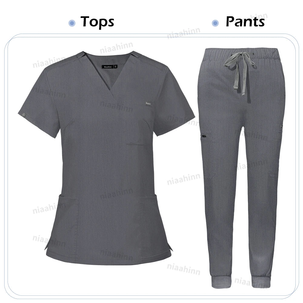 Scrub Sets Uniform Women Joggers Medical Accessories Healthcare Surgical Uniforms Lab Veterinary Clinic Working Clothes Set Mens