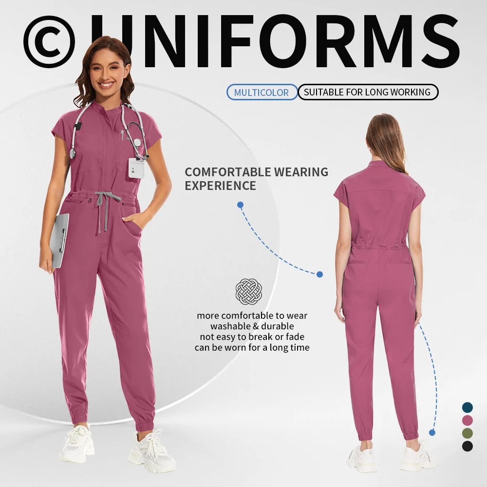 Medical Jumpsuits Scrubs Nurse Uniforms Women Men Nursing Workwear Beauty Salon Work Clothes Pet Clinic Surgical Scrubs Uniforms