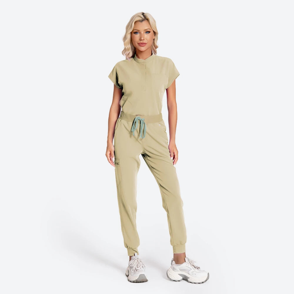 KUNGFU SCRUBS Nurses Uniforms Women Medical Scrubs Set Antibacterial Wrinkle Resistant Shirt Pant Fade Resistant Doctors Clothes