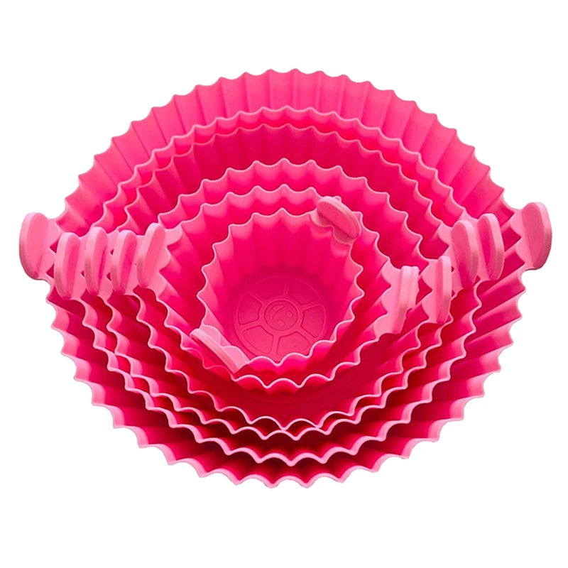 Air Fryer Silicone Tray Baking Mat Fried Basket Liner Pot Holder Grill Pan Replacement Bakeware Pizza Pan for Healthy Cooking
