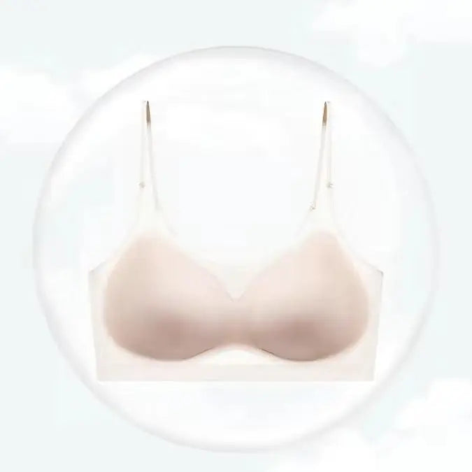 Push Up Bra for Small Chest 8cm Lift Wireless Bralette Seamless Ice Silk Comfort Full Coverage for Women