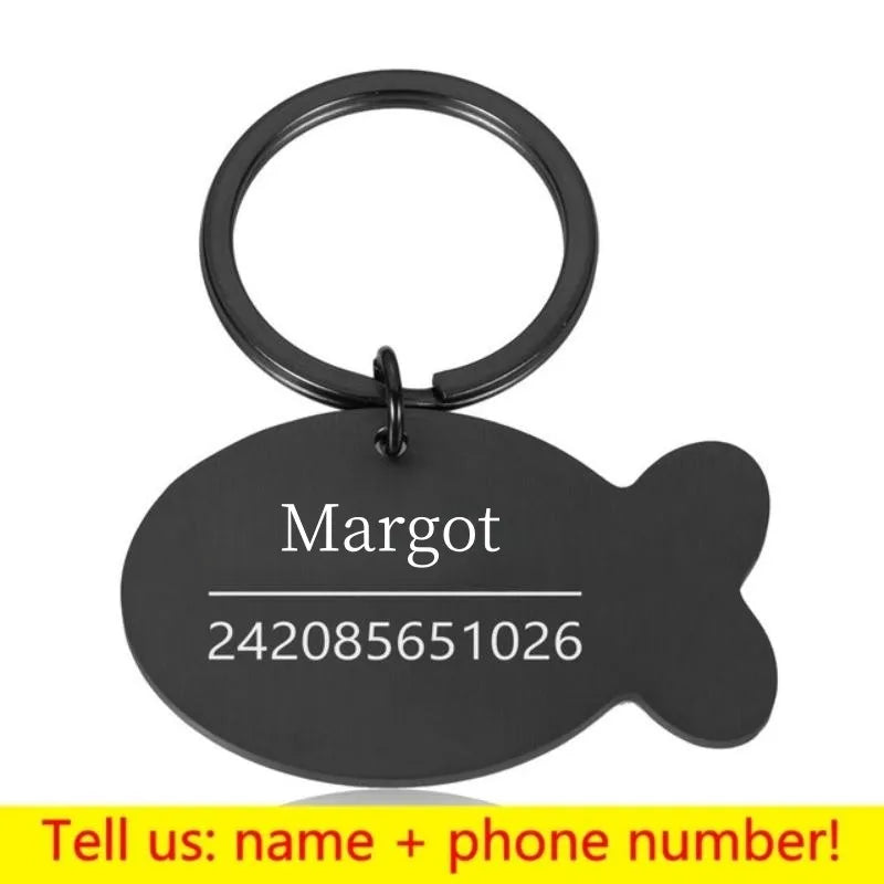 Personalized Engraved Pet ID Name Cat Dog Pet ID Anti-lost Tag Pendant for Cat Puppy Dog Collar Tag Keyring Bone Pet Accessories