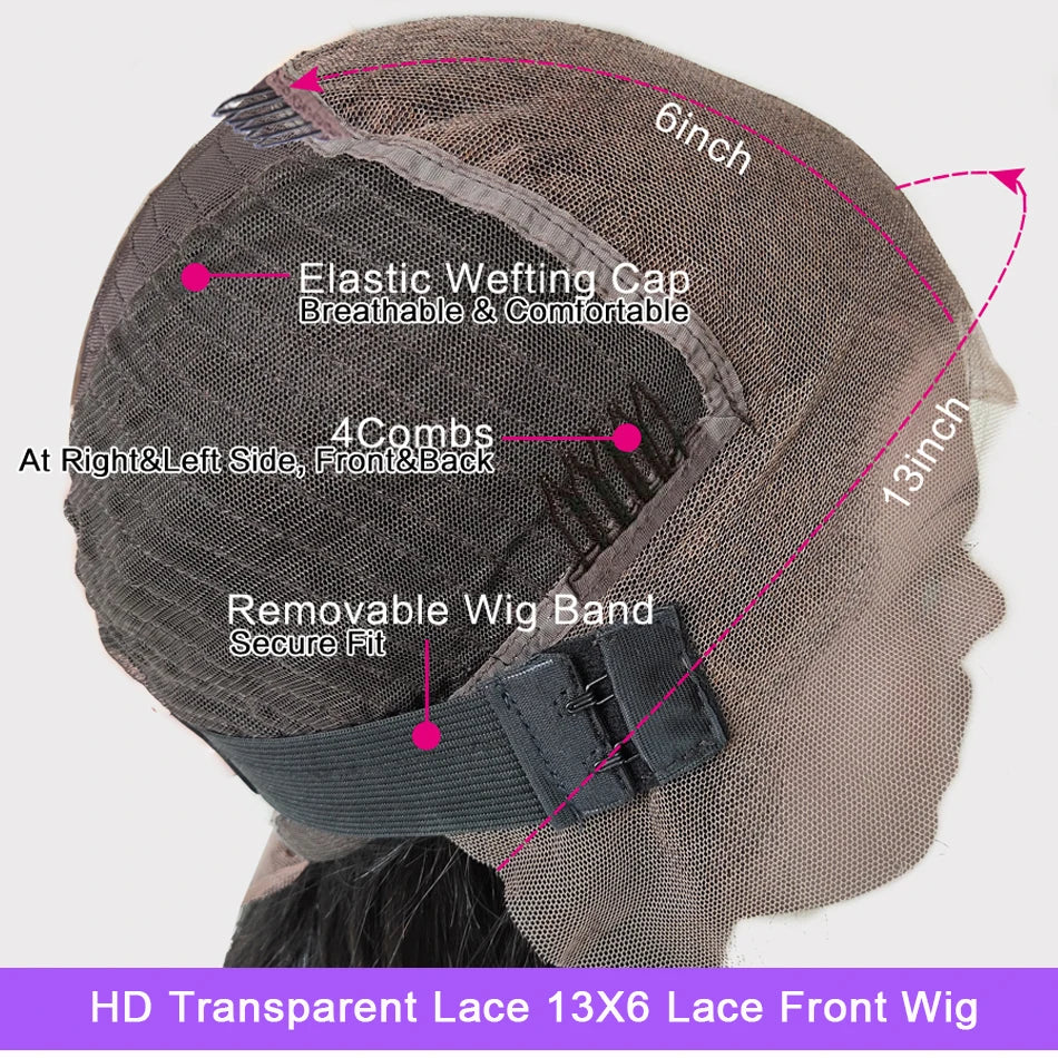 Pre Plucked HD Full Lace Wigs Brazilian Short Wavy Bob Wigs Melt Skins HD Transparent 13x6 Lace Front Wig Bleached Knots LUFFY