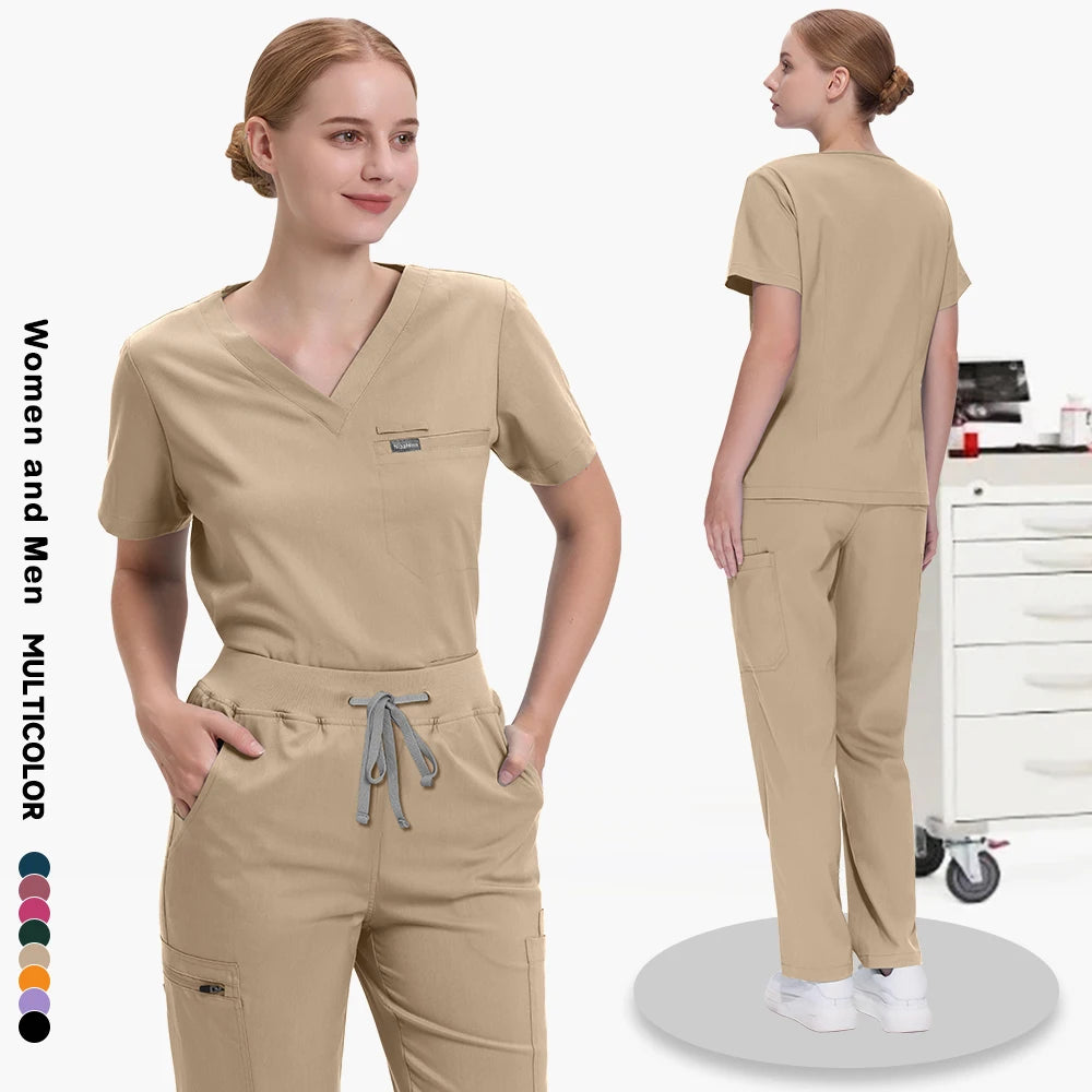 Male Female High-quality Workwear Doctor Nurse Clinical Scrubs Set Hospital Surgical Uniforms Pet Grooming Services Center Suit