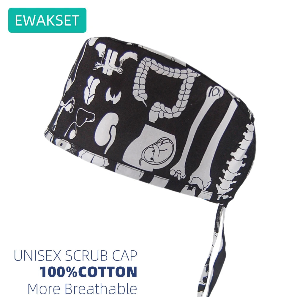 New printed scrub cap for Anesthesiologist cotton Anaesthesia medical nursing hats woman man surgical caps operating room hat