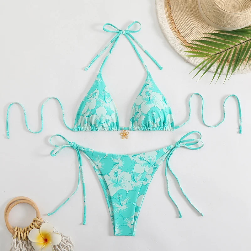 Sexy Micro Bikini Women's Swimsuit 2026 Trend Swimwear Woman Bathing Suit 3 Piece Triangle Bikinis Set Beach Dress Wear Cover Up