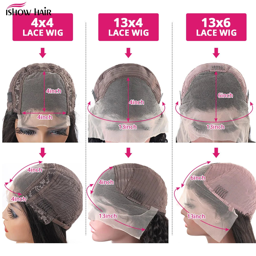 Ishow 13x4 13x6 Straight Lace Front Wig 250 Density Lace Frontal Wigs For Women Pre Plucked Brazilian Closure Wig