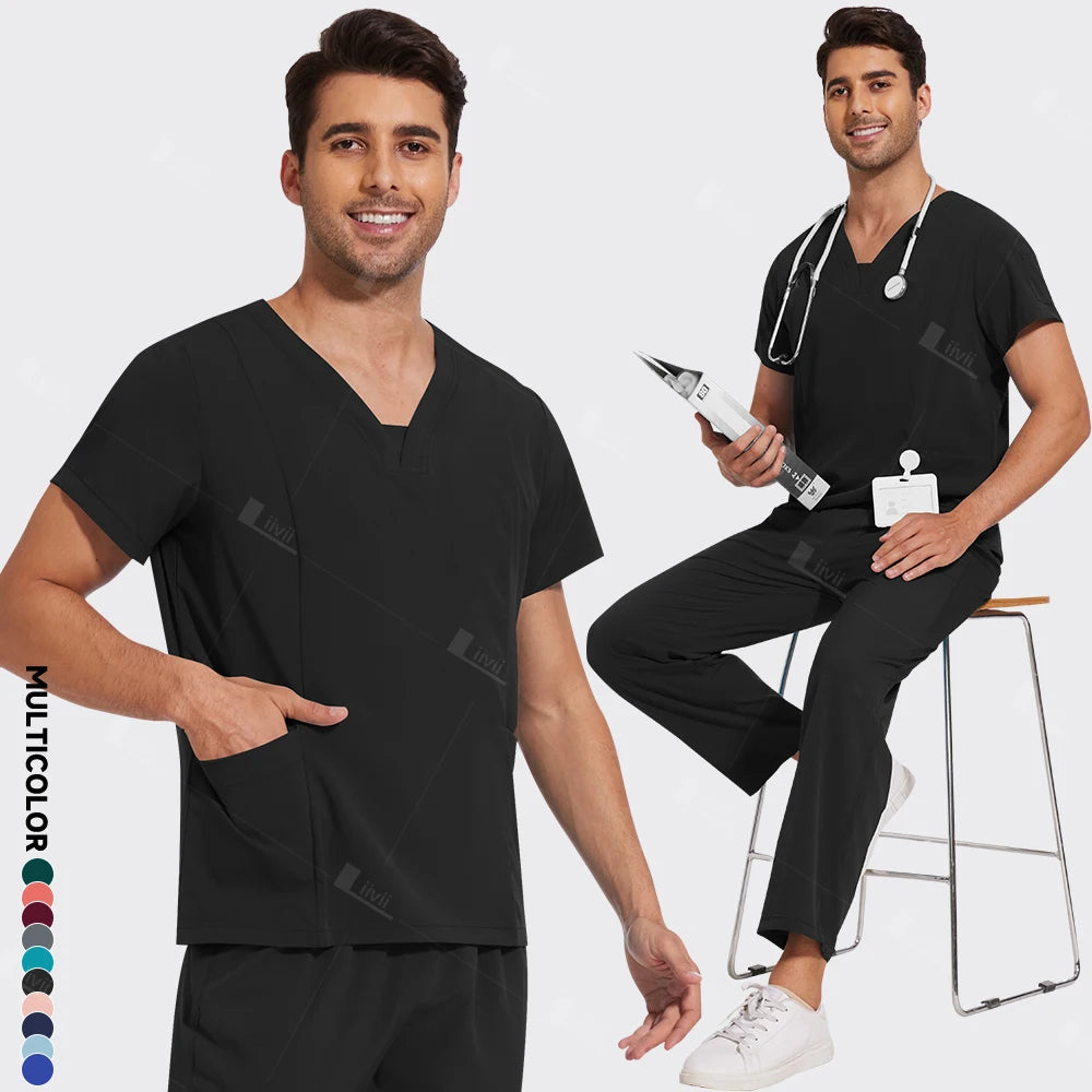 Newest Nursing Surgical Uniforms Woman Doctor Nurse Uniforms Men Straight Pants Scrub Set Medical Clothing Beauty Salon Workwear