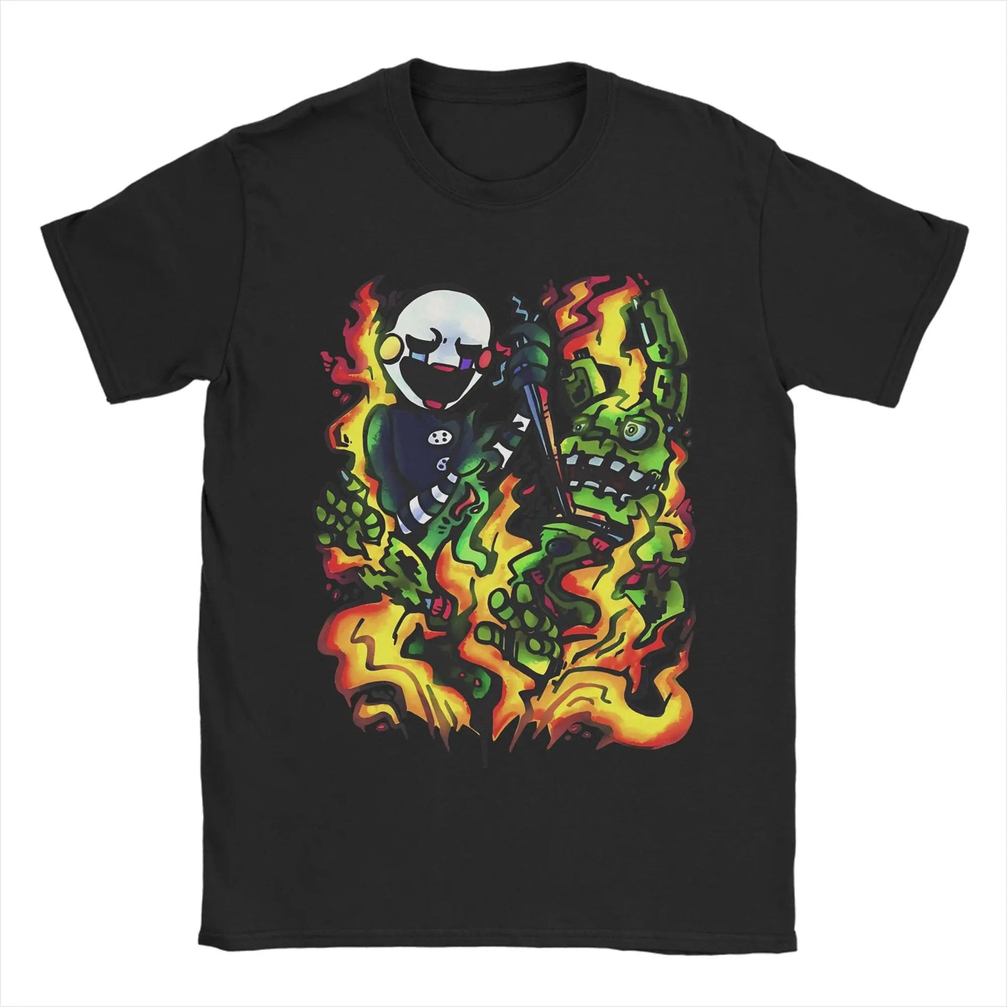 Men's T-Shirt FNAF At Freddys Amazing Cotton Tee Shirt Short Sleeve T Shirts Crewneck Tops Plus Size