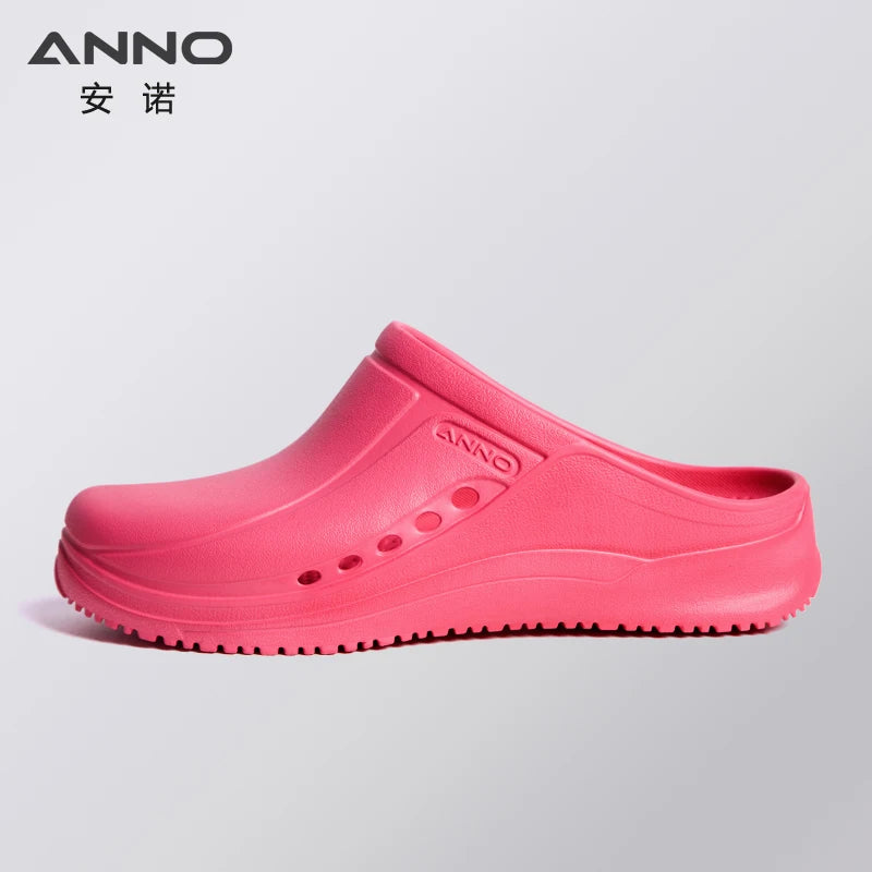 ANNO Soft Work Breathable Shoes for Women Men Light Nurse Clog Anti-slip Slipper Flat Hospital Kitchen Beatuty Salon