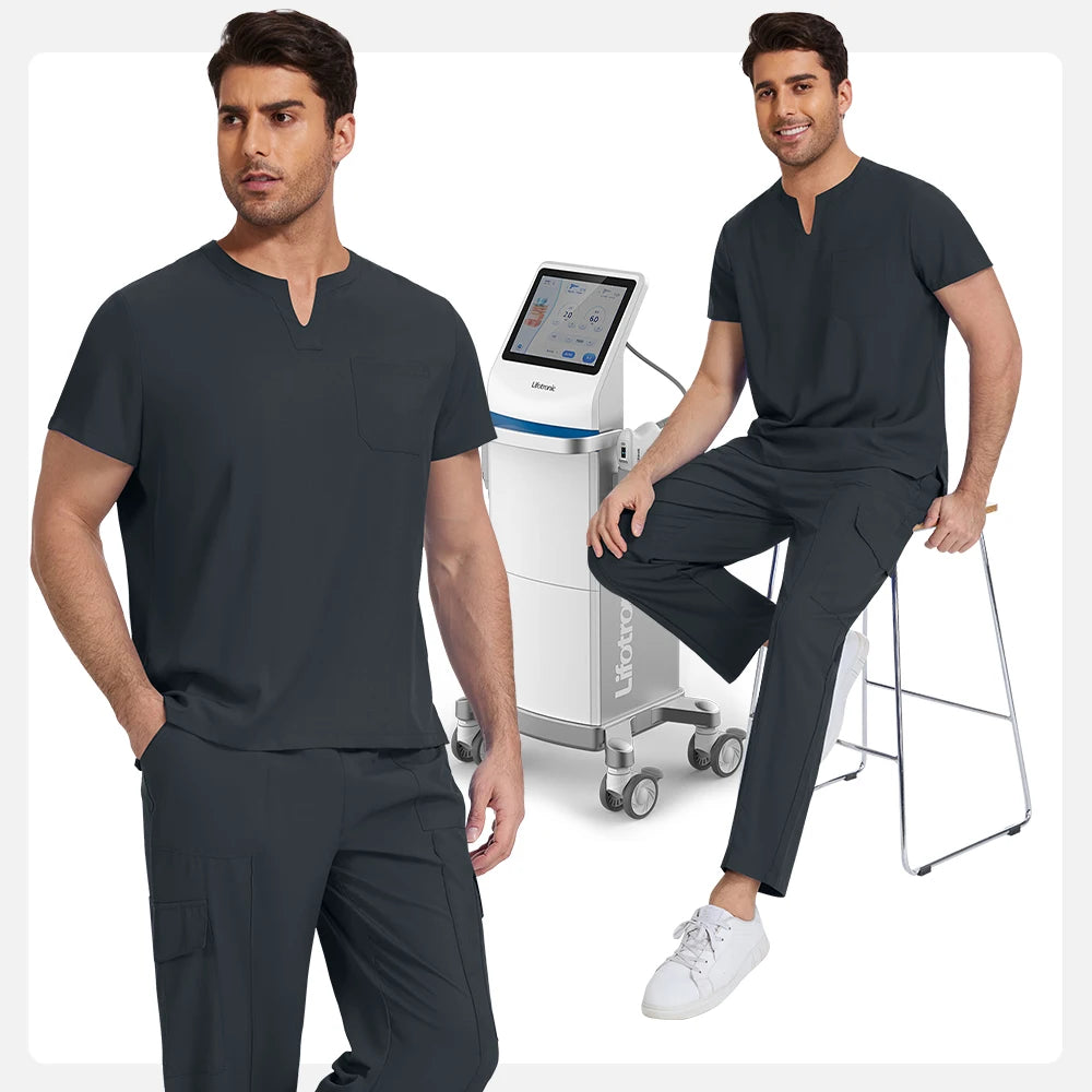 Niaahinn Medical Surgical Uniforms Doctor Costume Men Nurse Surgery Anesthetist Workwear Clinical Nursing Scrubs Tops-Pants Suit