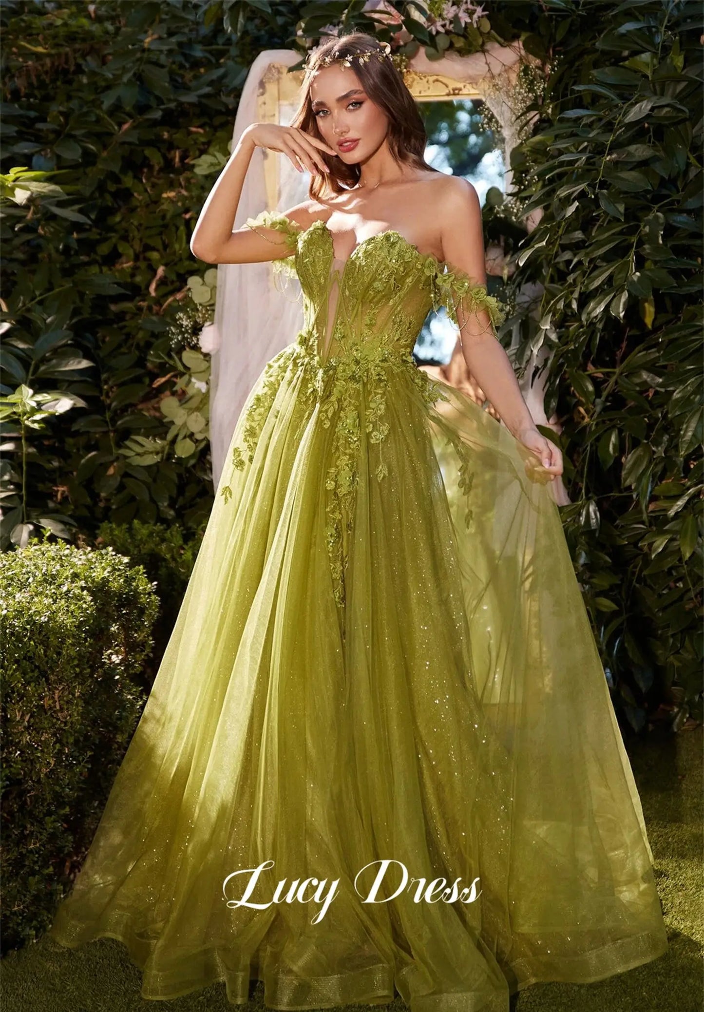 Mesh Applique Grace Line A Evening Dress Wedding Party Prom Dresses Elegant Woman Sharon Happy Graduation Womens Gown Customized