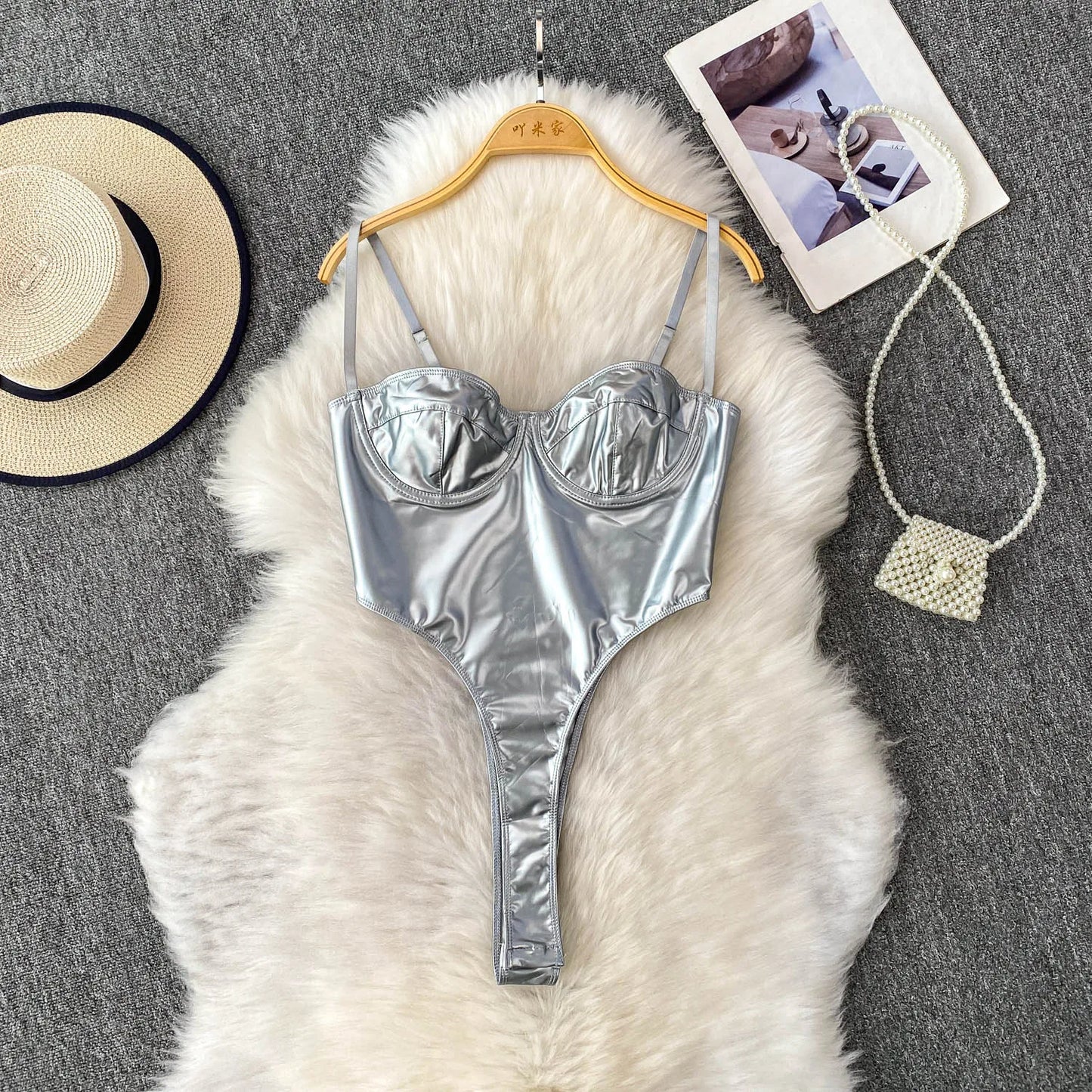 Chic Off Shoulder PU split basics Camis Fashion Fairy Tank Top Women Summer Crop Top Bodysuits Hotsweet Streetwear