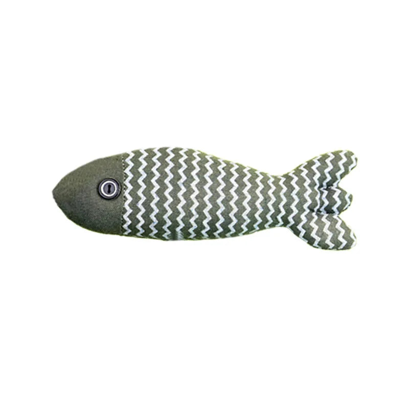 Pet cat toy to relieve boredom and self-entertaining cat imitation hemp cloth cat mint fish tooth grinding training kitten