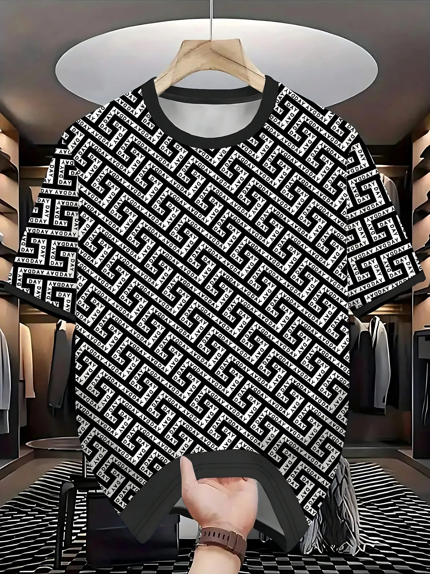 The new men's T-shirt for the summer of 2025 features a casual fashionable soft and breathable 3D pattern print