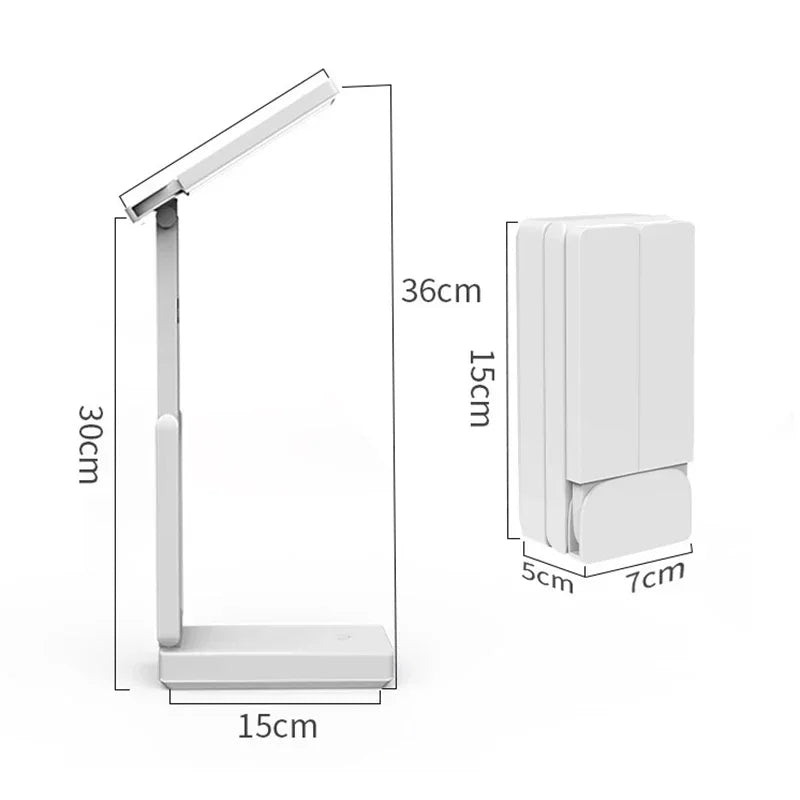 LED Portable Foldable Lamp With Clock USB Charging Type Fold Studing Lamp Energy Saving Rechargeable for Room LED Reading Light