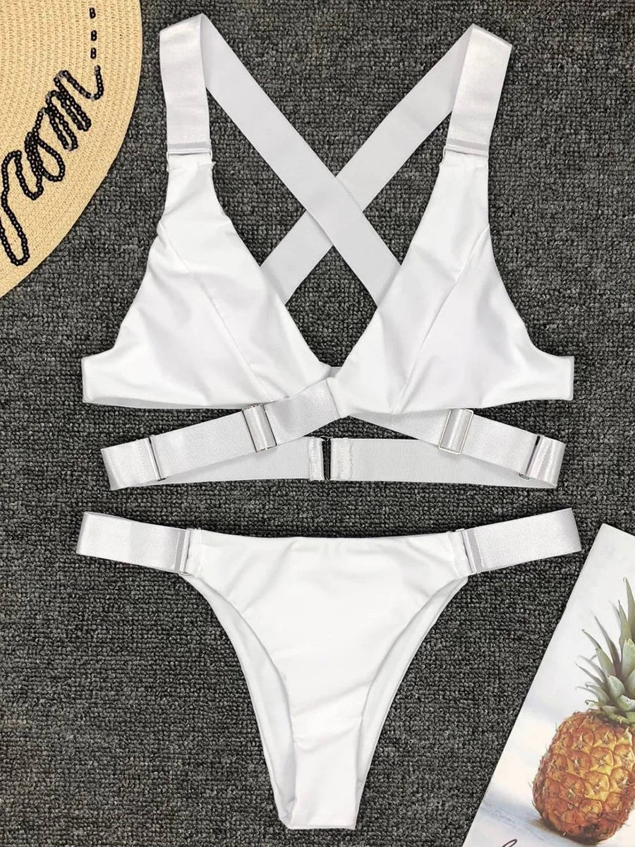 Bandage Bikini Set With Adjustable Buckle 2026 Women