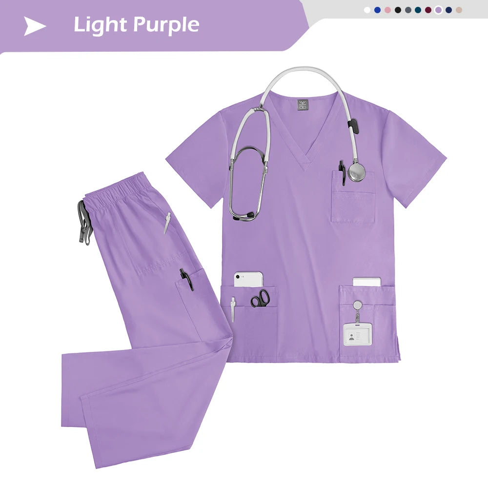 Scrub Sets Nursing Uniforms Medical Hospital Doctors Nurses for Women Men Clinical Sanitary Outfit Suit Beauty Salon SPA Uniform
