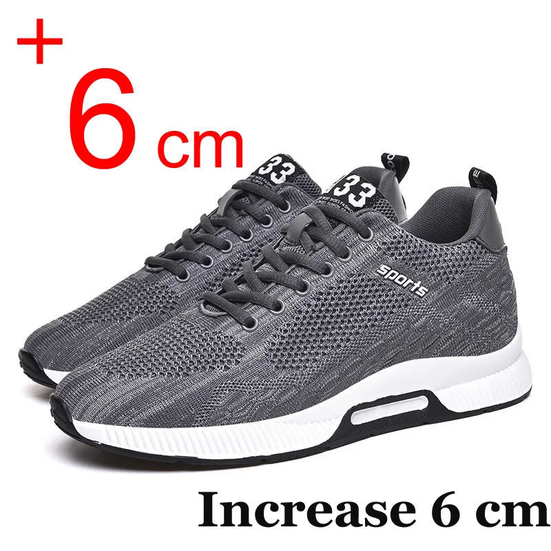 Men Sneakers Elevator Shoes Hidden Heels Breathable Heightening Shoes For Men Increase Insole 6CM Sports Casual Height Shoes 48