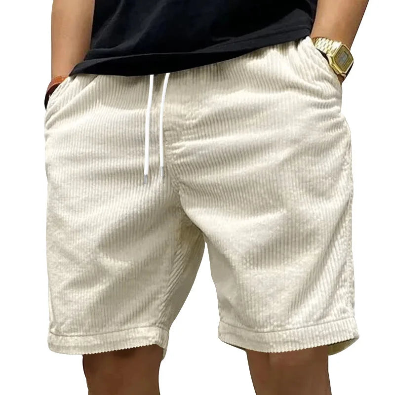 Men's Heavy Corduroy Cargo Shorts, Retro Trendy Design, Casual Street Style, Summer Wholesale