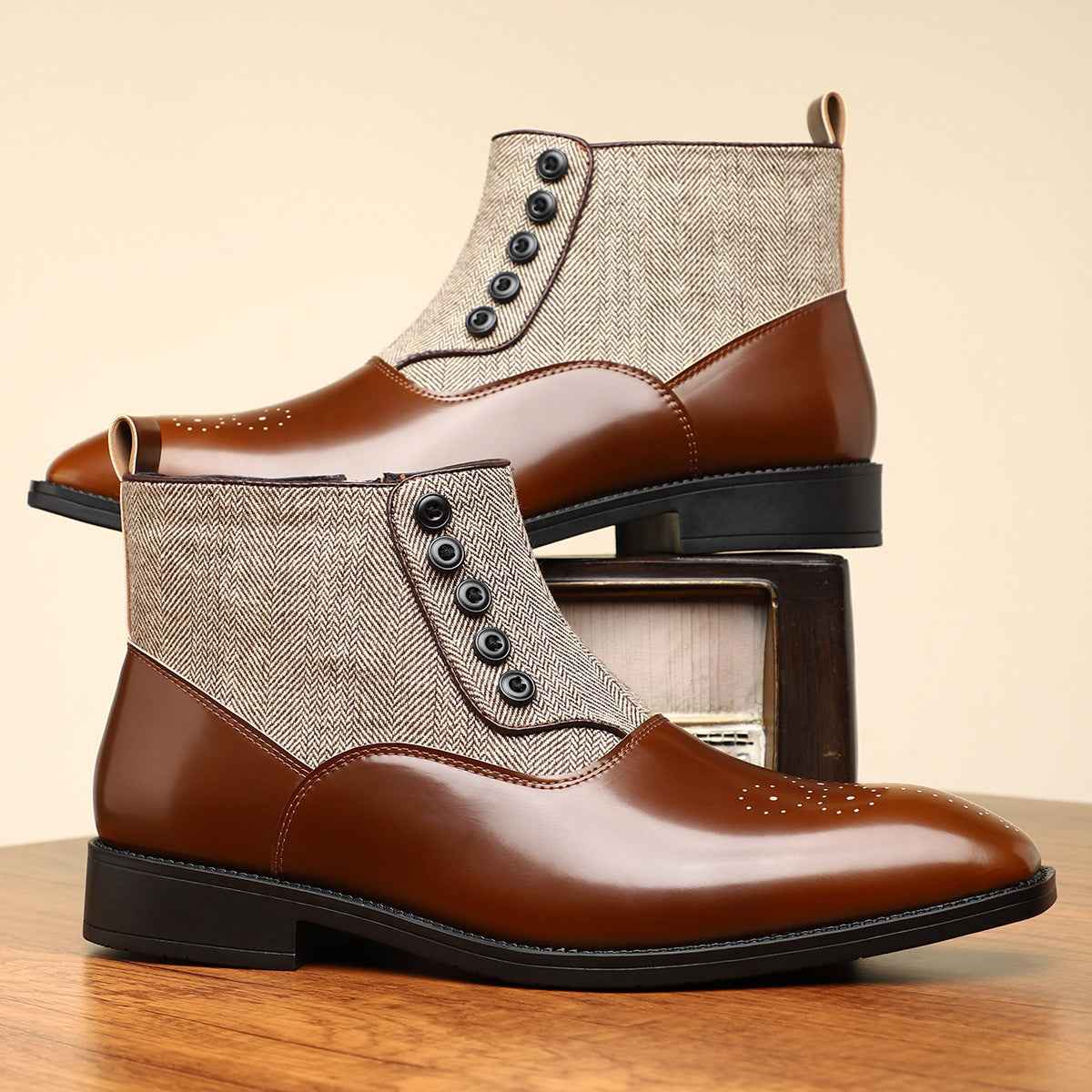 British Style Retro Business Formal Wear Leather Shoes Men's Versatile
