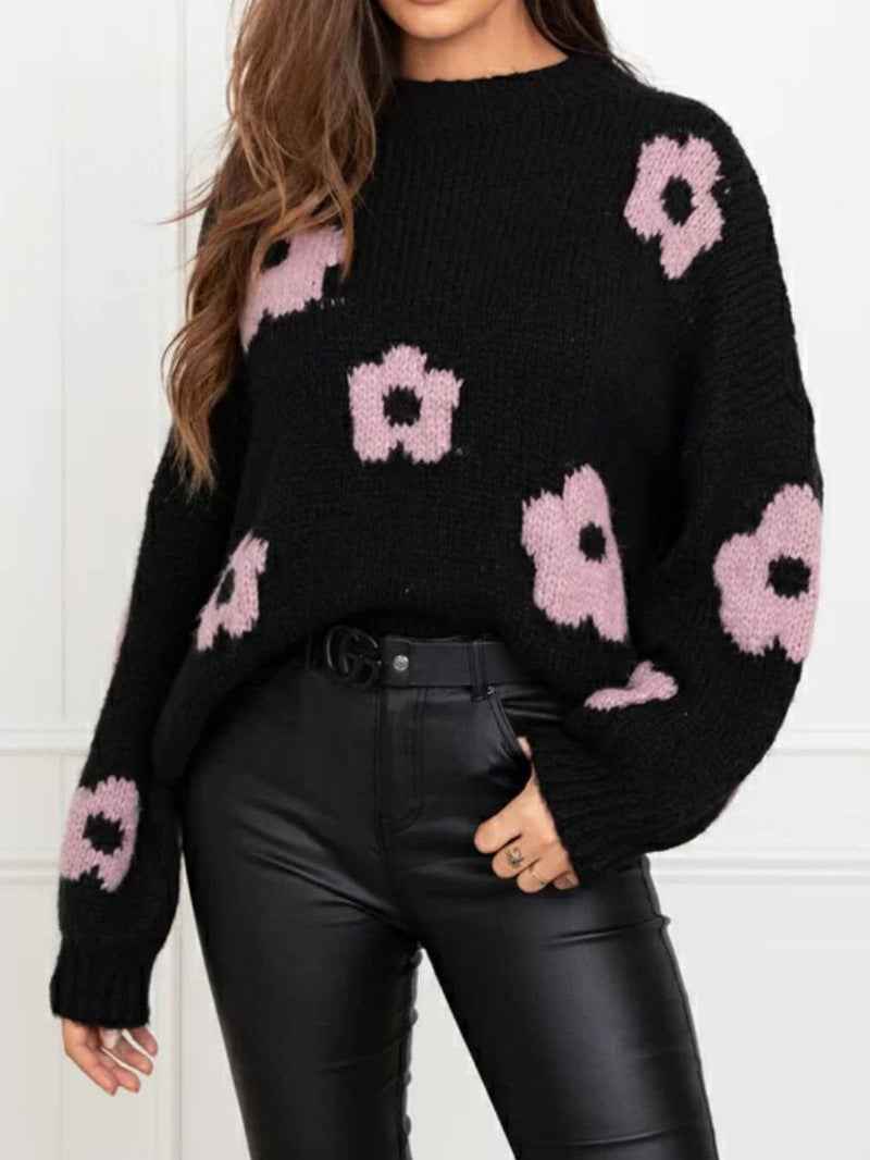 Autumn And Winter Women's Sweaters, Women's Floral Personalized Plus-size Trendy Sweaters