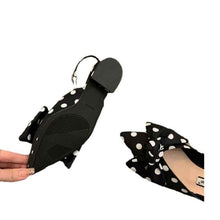 French-style Pointed-toe Bow-embellished Closed-toe Sandals For Women