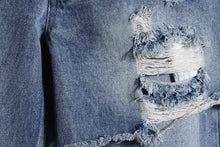Casual Faux Two-piece Ripped Jeans