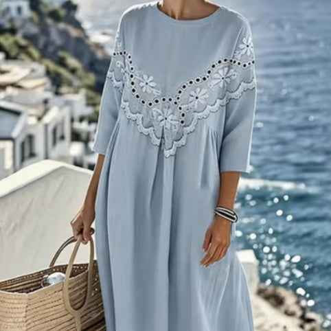 Printed Elegant Maxi Dress, Figure-hugging Casual Skirt