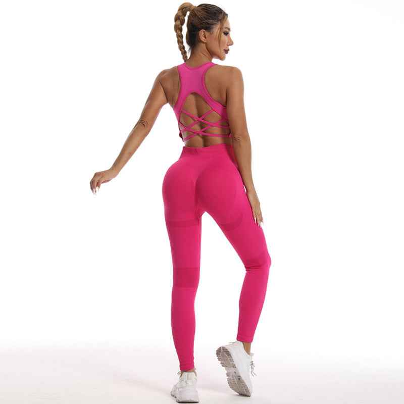 Quick Drying Fitness Shock Resistant Vest Seamless Sports Set