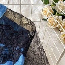 Cross V-neck Lace Stitching Dress
