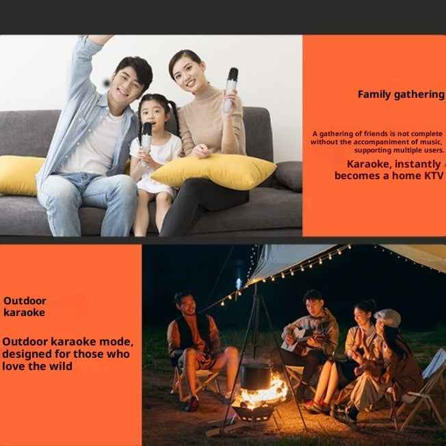 Outdoor Bluetooth Speaker Karaoke Double Microphone Classroom Teaching Meeting Party