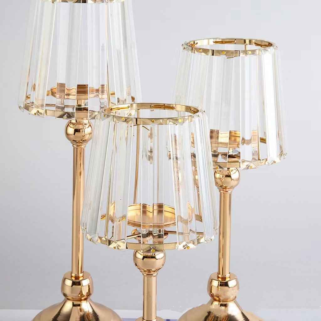 European Crystal Glass Candle Holder, Romantic Wedding, Home, Living Room, Meal