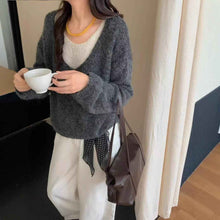 Laid-back Preppy Style Fake Two-piece Knitted Sweaters Top