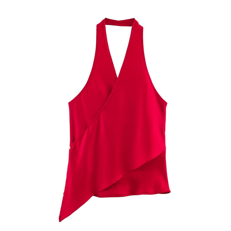 European And American-style Fashionable Versatile Satin-textured Halter-neck Top by Mirlaine Univers European And American-style Fashionable Versatile Satin-textured Halter-neck Top Mirlaine Univers european-and-american-style-fashionable-versatile-satin-textured-halter-neck-top 0 European And American-style Fashionable Versatile Satin-textured Halter-neck Top Mirlaine Univers European And American-style Fashionable Versatile Satin-textured Halter-neck Top