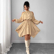 Long Sleeve Solid Color Autumn Dress