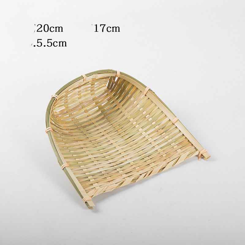 Hand-woven Mini Fruit Basket Grid Small Bamboo Basket Fruit Basket Small Basket