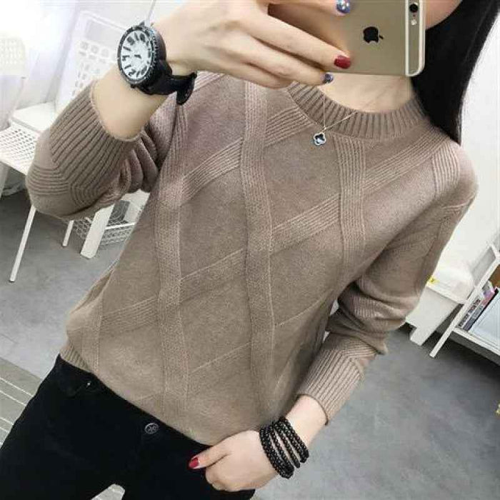 Autumn And Winter Sweaters Women's Pullover Bottoming Shirt Loose Bottoming Top Knitwear