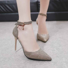 Sandals Women Beaded Buckle Pointed Heel