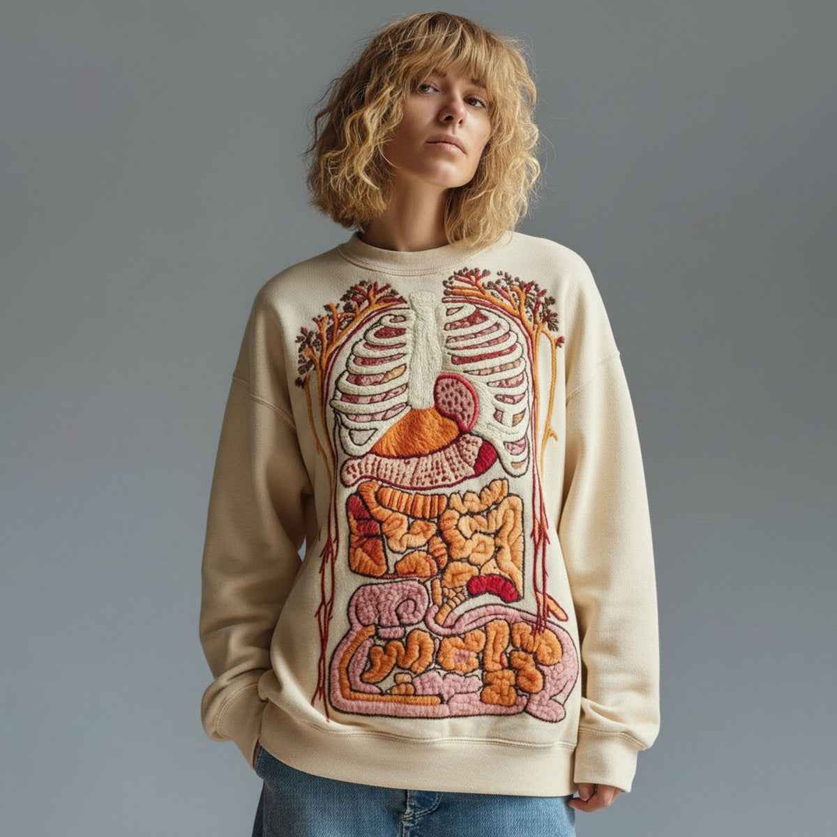 American-style Crewneck Long-sleeve Sweater For Women