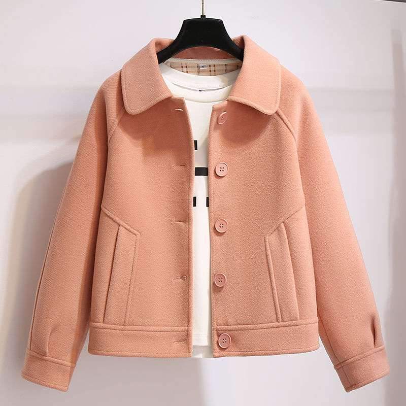 Women's Retro Fashion Short Loose Wool Coat by Mirlaine Univers